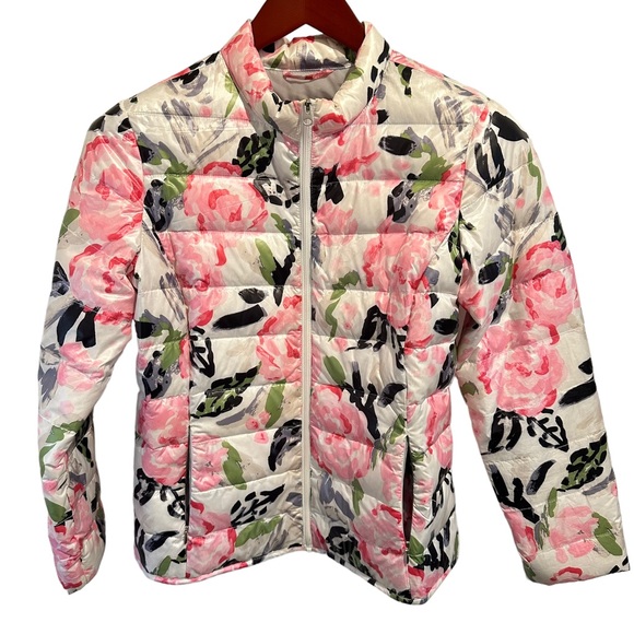 Lands' End Jackets & Coats Lands End Floral Puffer Jacket Xs Poshmark